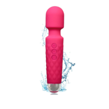 Mini massageador de bast?o, 10 modos de vibra??o, sem fio, silencioso, ? prova d'?gua, port?til, vermelho