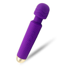 Massageador de varinha, massagem el?trica com 25 modos, recarreg?vel, USB, roxo