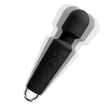Massageador de Varinha com 8 Faixas de Velocidade Ultra-poderosas e 20 Pulsos, Recarreg?vel por USB (Preto)
