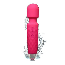 Mini massageador port?til recarreg?vel, 8 velocidades, 20 modos de vibra??o, sem fio, ? prova d'?gua, rosa