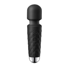 Bast?o de massagem poderoso, 8 velocidades, 20 modos de vibra??o, USB recarreg?vel, mini, silencioso, ? prova d'?gua, preto