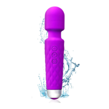 Mini massageador de bast?o, 10 modos de vibra??o, sem fio, silencioso, ? prova d'?gua, port?til, roxo claro