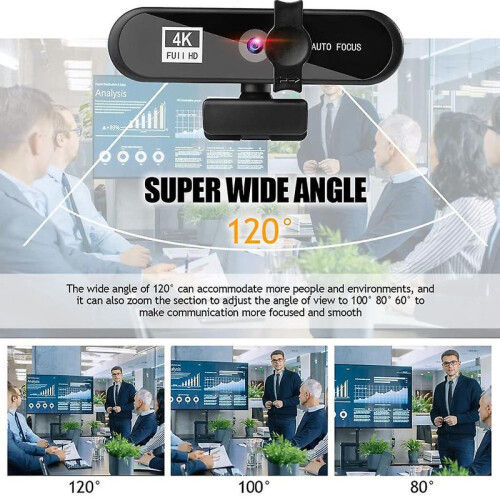 Chronus Webcam 4K  Caméra Web HD Full HD avec microphone USB Web Cam pour PC Computer Video(black) 1