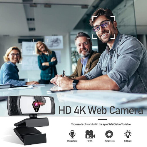 Chronus Webcam 4K Full HD Web Camera with Microphone Light Microphone Web cam for Laptop Video Mini Camera(black) 2