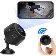 Chronus Mini A9 Wireless Hidden Spy WiFi Camera, 4K HD Magnetic Bluetooth Rear View Camera, Suitable for Home / Office / Car(Black)