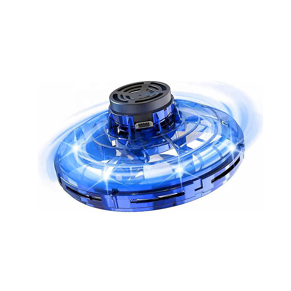 (Blue) Cool Kids Light Up Toys, Hand Operated Ufo Drones, Mini Flying Orb, Hover Boomerang Fidget Spinner, Christmas Birthday Gifts For Boys Girls