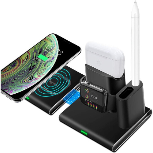 Chronus 4 In 1 Wireless Charger, Qi Certified Fast Charging Dock 