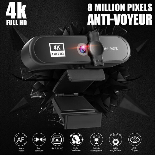 Chronus Webcam HD 8K Web Camera USB PC Webcam with Microphone Privacy Cover Laptop Desktop Video Streaming Computer Camera with Tripod Stream Web Cam 2