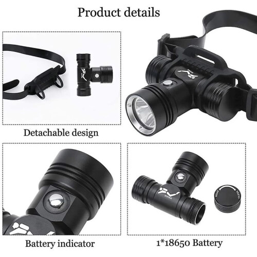 Chronus Dive Headlamp 2000LM, 60M Waterproof, Rechargeable Scuba Light 1