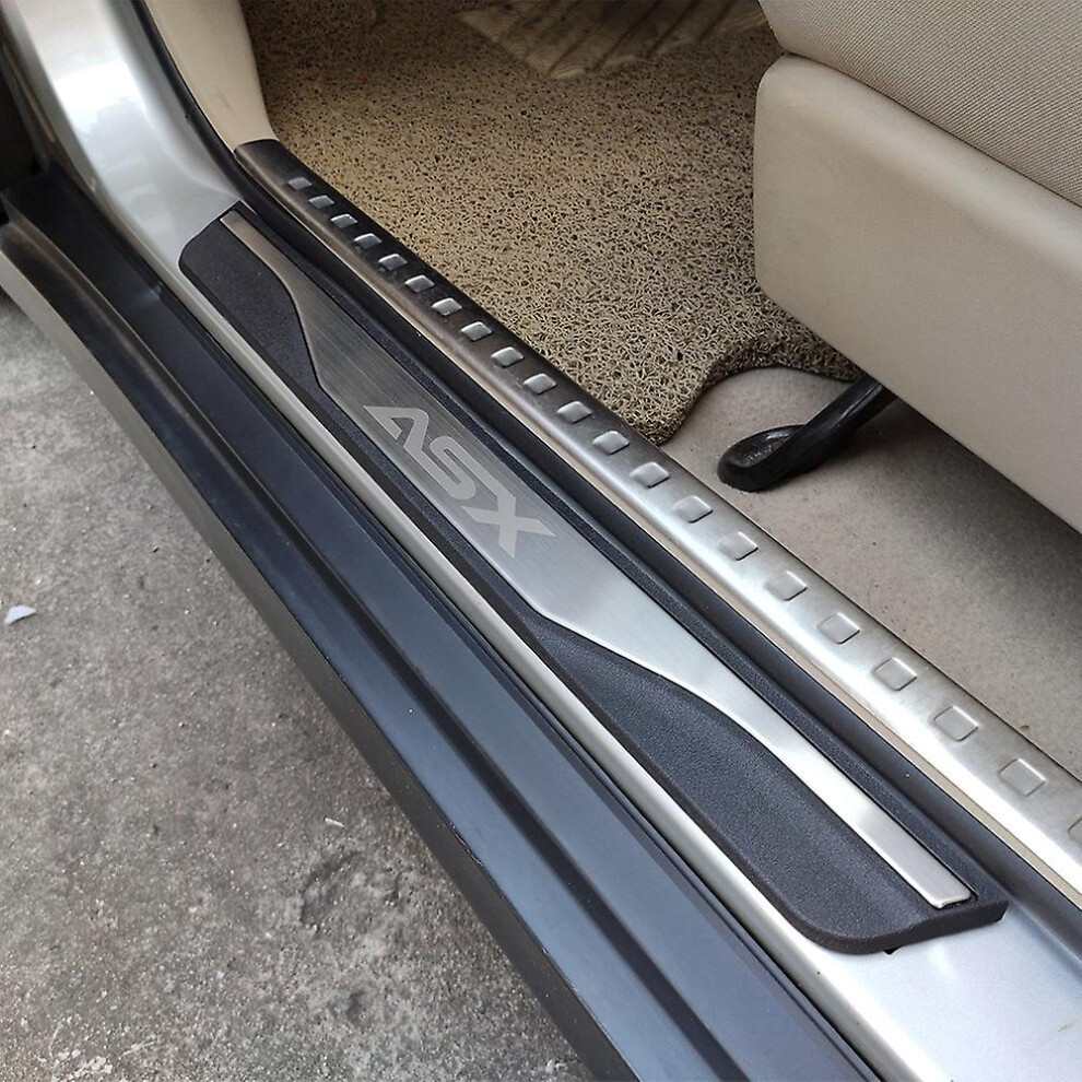 (Silver) Car Accessories Door Sill Scuff Plate Protector Strip For Mitsubishi Asx 2011-2023 Auto Parts 4Pcs Silver 9033322338316