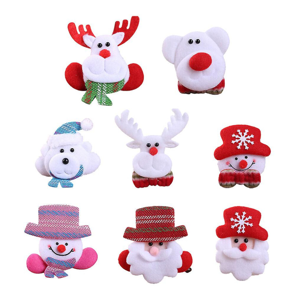 16pcs Led Flash Christmas Breastpin Christmas Santa Snowman Glowing Brooches Luminous Lapel Accessary Brooch Christmas Gift Costume Dress Up Props Dec