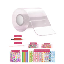 (Transparency) Nano Tape Bubble Kit For Kids With Step-by-step Video Tutorials, Nano Double Sided Adhesive Gel Grip Traceless Tape Nano Magical Tape Bubbles_fs
