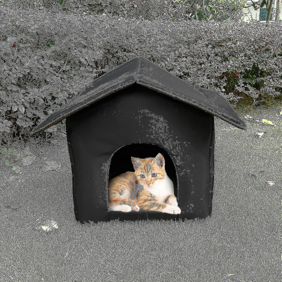 Outdoor Cat House, Outdoor Cat House Weatherproof, Indoor Dog House, Thickened Weatherproof Foldable Cat Tent, Winter Warm Oxford Cloth Stray Cats She