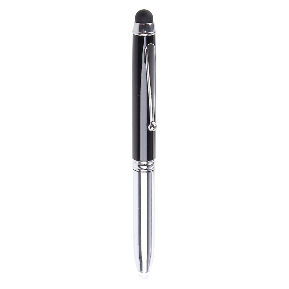 (Black) 3In1 Capacitive For Touch Screen Stylus Ballpoint Pen Led Flashlight For Ipad Black 9171363535506