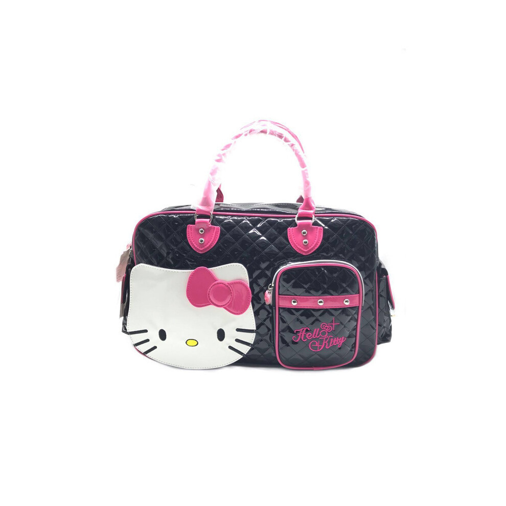 (Black) Hello Kitty Large Capacity Shoulder Bag Large Capacity Travel Satchel Fashion