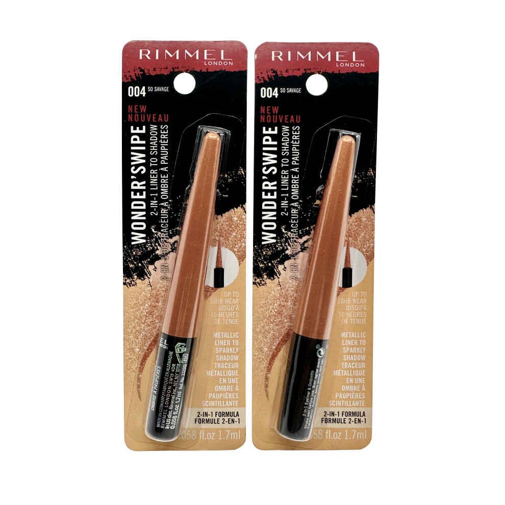 Rimmel Wonder Swipe 2 in 1 Liner to Shadow 004 So Savage 1.7 OZ DUO