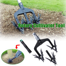 (73in/185.4cm) 2-in-1 Garden Weeder and Crumbler Soil Cultivator Tool
