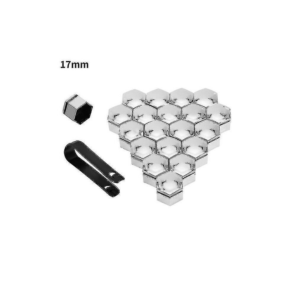 (, 17Mm) 20Pcs Car Wheel Nut Caps Auto Hub Screw Cover 17Mm 19Mm 21Mm Bolt Rims Exterior Decoration Special S Silver 9171363557836