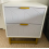 Modern Bedside Table Storage 2 Drawers White Gold Metal Legs Side Cabinet Unit 1