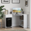 Corner Computer Desk Modern Kids Workstation White Storage Shelf Drawer Study PC Table 1