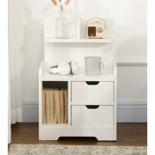Modern Side Table Large Wooden Bedside Cabinet Display Storage Shelves Drawers