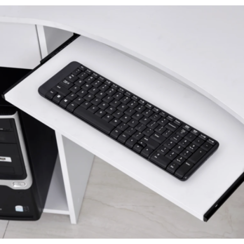 Corner Computer Desk Modern Kids Workstation White Storage Shelf Drawer Study PC Table 2