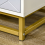 Modern Bedside Table Storage 2 Drawers White Gold Metal Legs Side Cabinet Unit 4