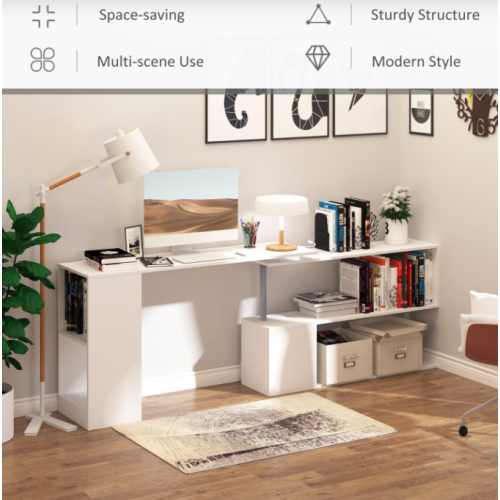 Executive Office Desk Compact Computer PC Table White Home Large Corner Study 2