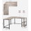 Industrial Computer Desk Vintage Corner Workstation Rustic Grey L-Shaped Table 4