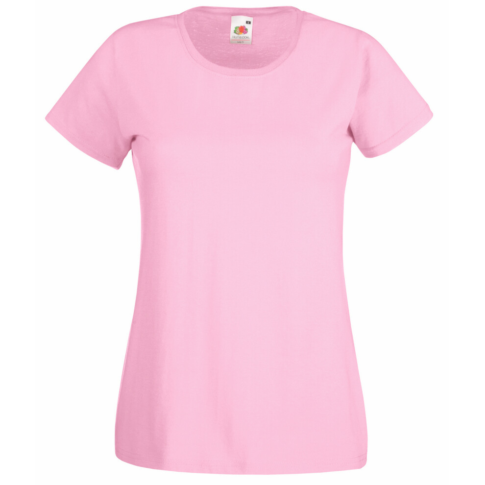 (S, Light Pink) Fruit Of The Loom Ladies/Womens Lady-Fit Valueweight Short Sleeve T-Shirt (Pack Of 5)