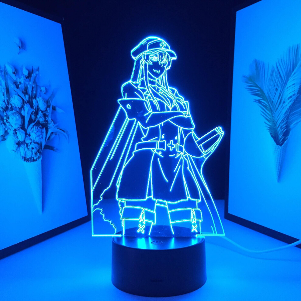 Akame Ga Kill Esdeath Figure Anime 3d Led Lamp Esdeath Night Light For Birthday Gift Room Decor Nightlight Manga Neon Light