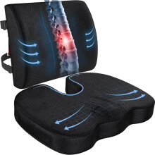Coccyx Orthopedic Memory Foam Seat Cushion Lumbar Back Pillow Pain Relief