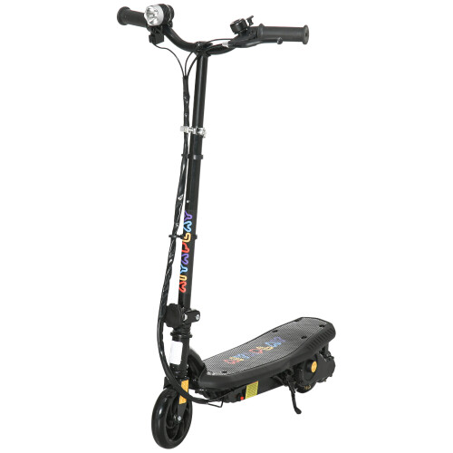 HOMCOM Folding Electric Scooter w/ LED Headlight, for Ages 7-14 Years - Black