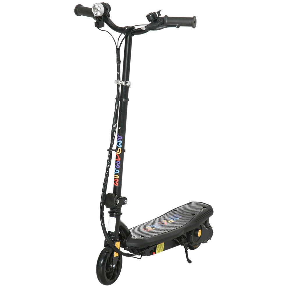 Homcom Folding Electric Scooter W/ Led Headlight, For Ages 7-14 Years - Black
