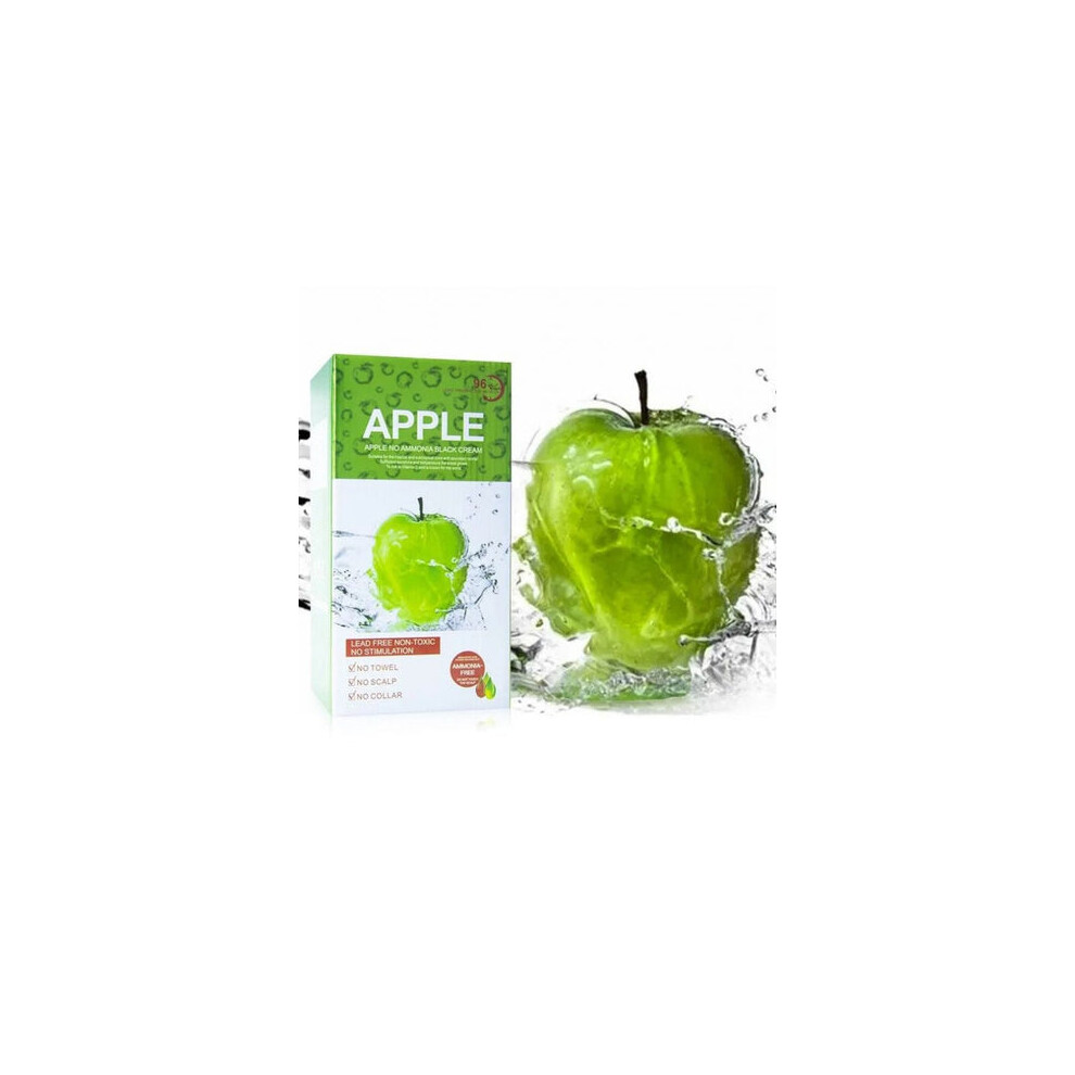 Apple Hair Color Cream 96% Chemical free Original Gray Coverage Hair Dye Natural Black 500x2ml
