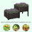 Outsunny Outsunny 2-piece Elevated Flower Bed Vegetable Herb Planter Plastic, Brown 3