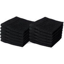 (Black) 12X Cotton Face Cloths Flannels 100% Egyptian Cotton Wash Towels Soft 30 x 30 cm