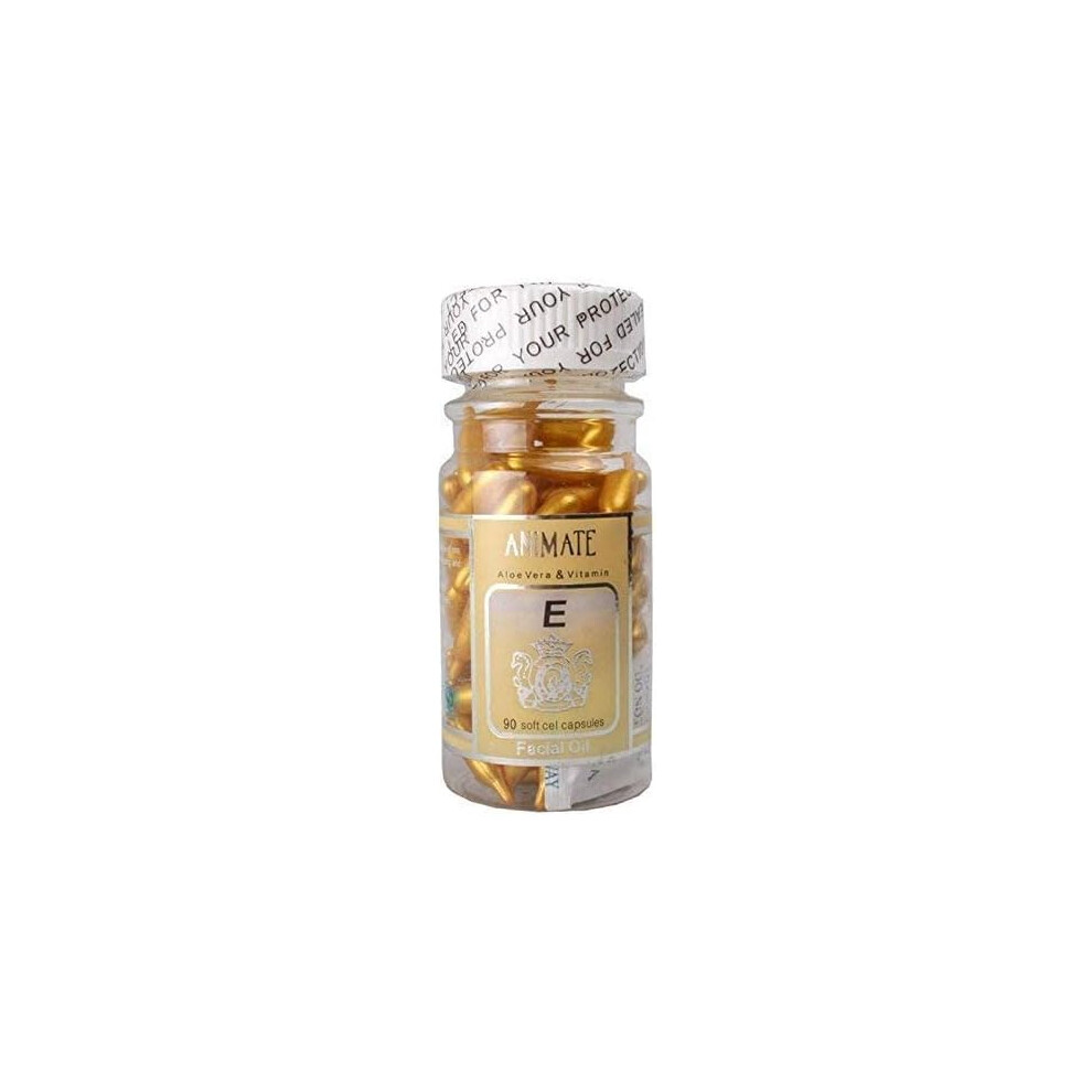 Animate Aloe Vera & Vitamin E Facial Oil For Acne/Marks 60 Soft gel Capsules