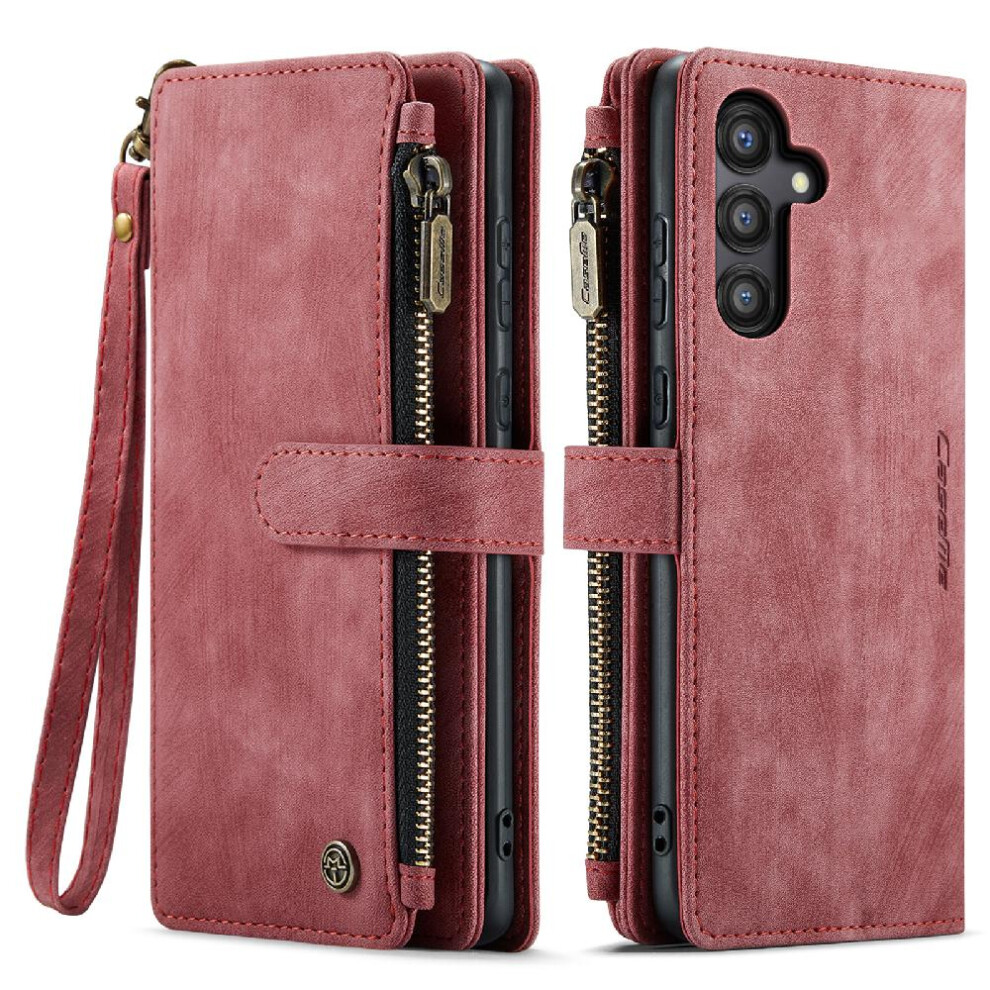 (Red) Caseme Case For Samsung Galaxy A55 5G Wallet Case For Women Men With Card Holder Drivers License Card Slots Drivers License Card Slots Red 764762638023