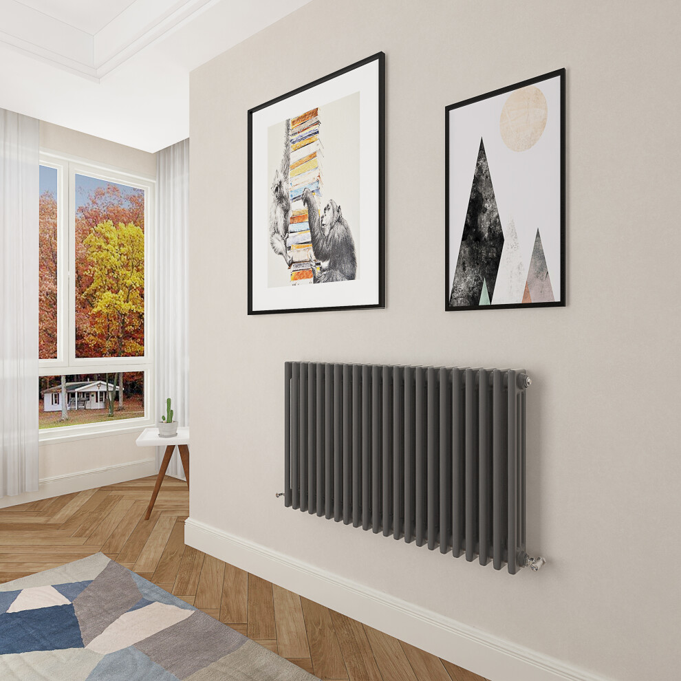 (600x1010mm 3 Column) Designer cast iron radiator anthracite all sizes