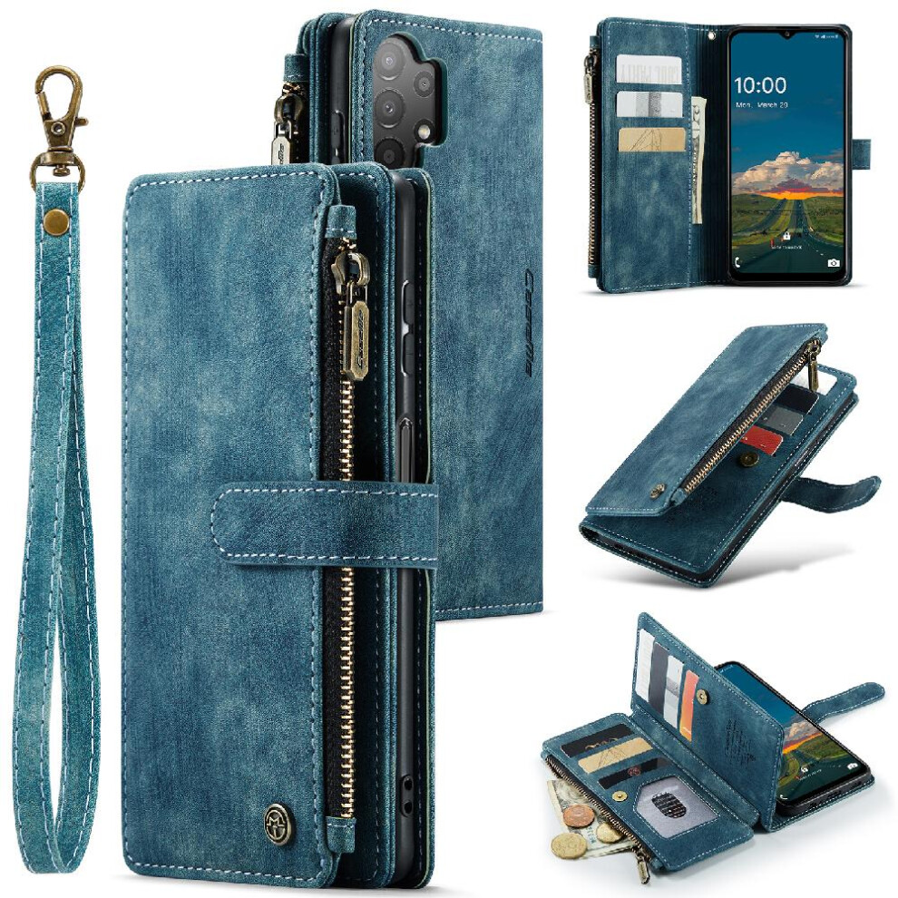 (Blue) Caseme Case For Samsung Galaxy A04s/A04/M13 5G Drivers License Card Slots With Card Holder Drivers License Card Slots Wallet Case For Women Men Blue 764762638733