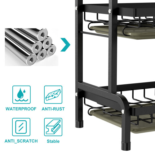 (3 Tier) 3 Tier Large Dish Drying Rack 2