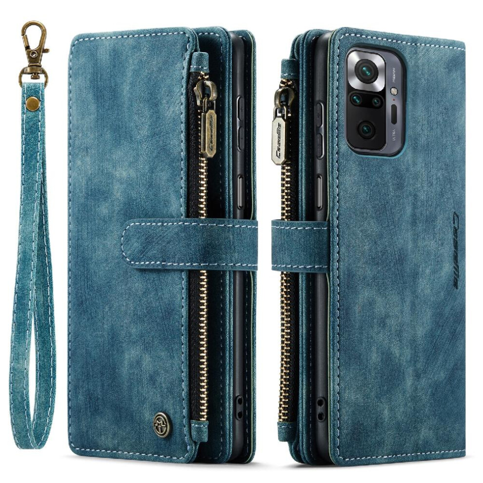 (Blue) Caseme Case For Xiaomi Redmi Note 10 Pro 4G Drivers License Card Slots Wallet Case For Women Men With Card Holder Drivers License Card Slots Blue 764762638979