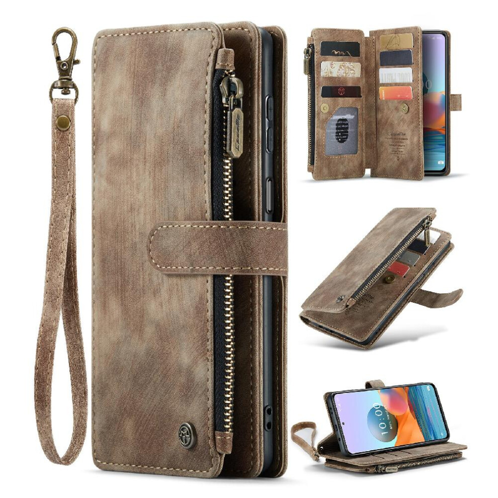 (Brown) Caseme Case For Xiaomi Redmi Note 10 Pro 4G Drivers License Card Slots Wallet Case For Women Men With Card Holder Drivers License Card Slots Brown 764762638955