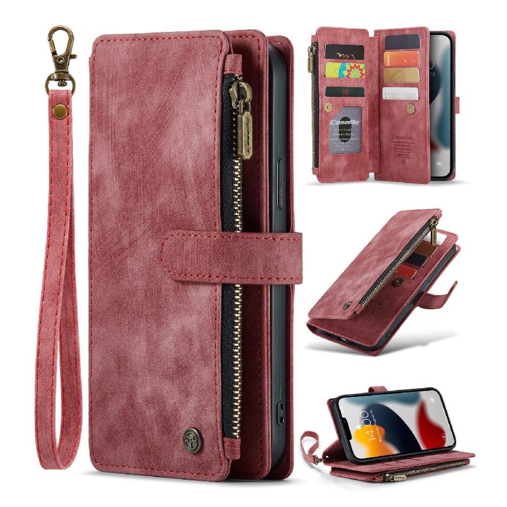 (Red) Caseme Case For Iphone 13 Pro Max Drivers License Card Slots Drivers License Card Slots Wallet Case For Women Men With Card Holder Red 764762639624