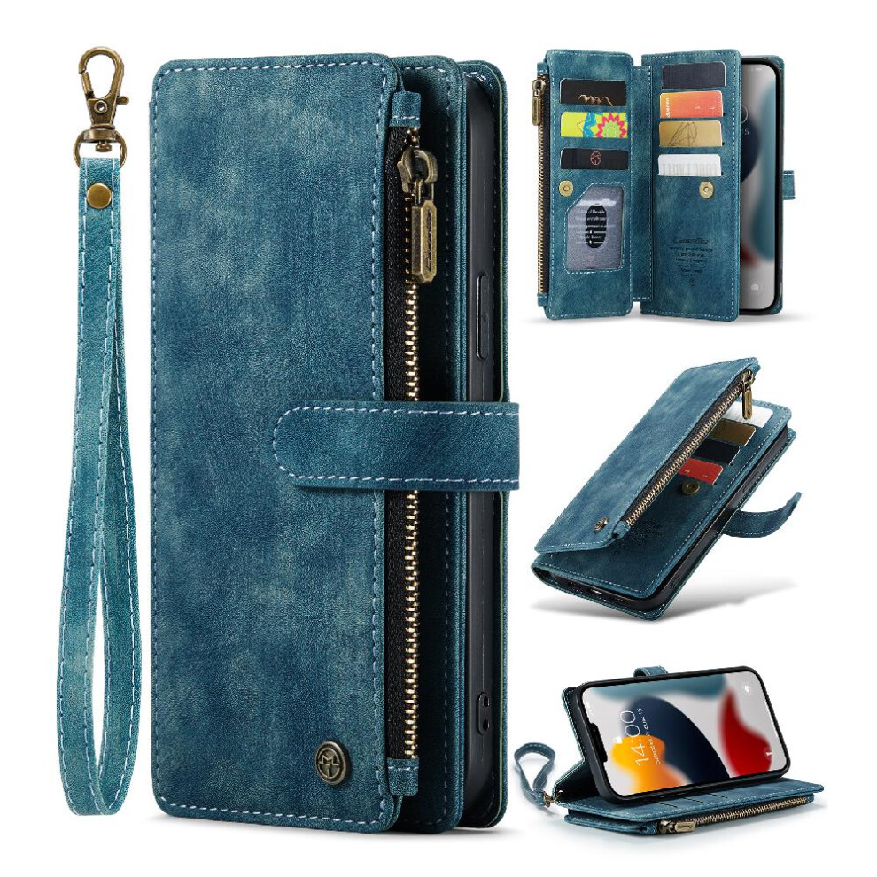 (Blue) Caseme Case For Iphone 13 Pro Max Drivers License Card Slots Drivers License Card Slots Wallet Case For Women Men With Card Holder Blue 764762639655