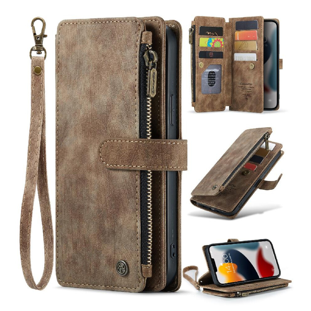 (Brown) Caseme Case For Iphone 13 Pro Max Drivers License Card Slots Drivers License Card Slots Wallet Case For Women Men With Card Holder Brown 764762639631