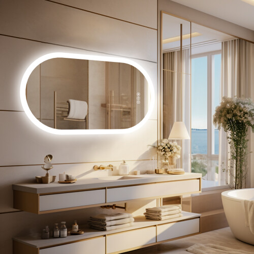 500*800mm Oval Led Bathroom Vanity Mirror with Backlit Dimmable 1