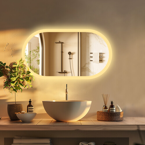 600*1200mm Wall-mounted Oval Led Backlight Bathroom Vanity Mirror 1