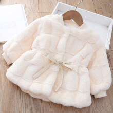 (White, 1-2Years) Baby Kids Girls Faux Fur Jacket Thick Outerwear UK